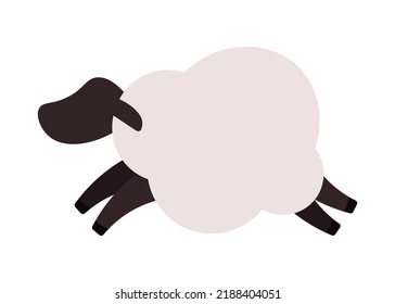 Jumping sheep semi flat color vector animal. Farm habitat. Editable figure. Full body creature on white. Livestock simple cartoon style illustration for web graphic design and animation