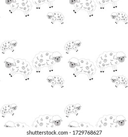 Jumping sheep textile illustrations with a clear background, ready for print out on cotton, flannel, blanket, and so on.