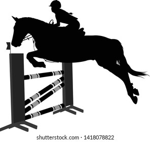 484 Silhouette Race Horse Jumping Fence Images, Stock Photos & Vectors ...