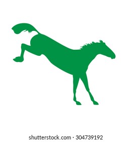 jumping Silhouette horse icon on isolated background. 