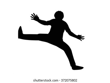  Jumping Silhouette.vector illustration.