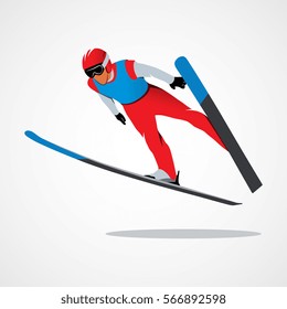 Jumping skier sport