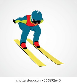 Jumping skier sport