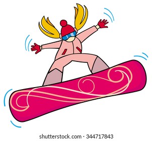 Jumping snowboard