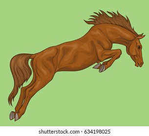jumping sorrel horse