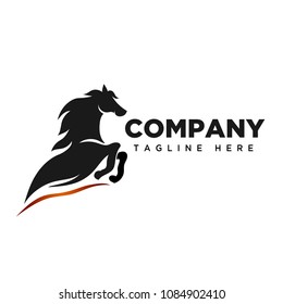Jumping speed horse logo