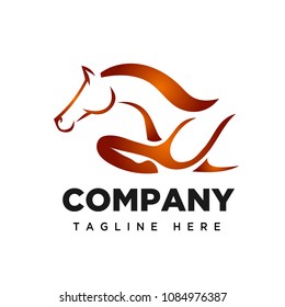 Jumping speed horse logo