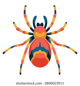 Jumping spider icon over white background in flat style vector illustration. Ideal for insect wildlife creepy crawly and nature themed graphics.