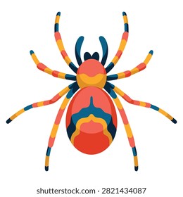 Jumping spider icon over white background in flat style vector illustration. Ideal for insect wildlife creepy crawly and nature themed graphics.