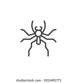 Jumping spider line icon, outline vector sign, linear style pictogram isolated on white. Symbol, logo illustration. Editable stroke