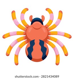 Jumping spider vector illustration over white background in flat style. Perfect for bug themed designs creepy artwork and wildlife education.