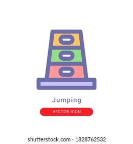 jumping sport icon vector illustration. jumping sport icon lineal color design.