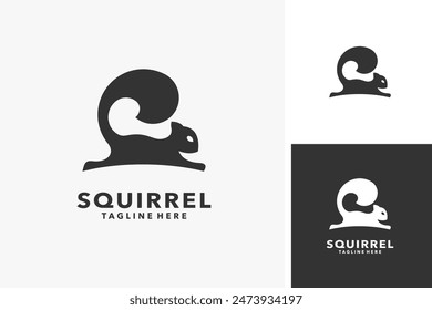 Jumping squirrel animal logo design