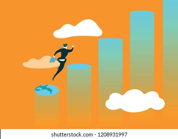 Jumping from stage to stage. Achieving success