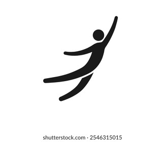 Jumping stick figure icon. Clipart image isolated on white background