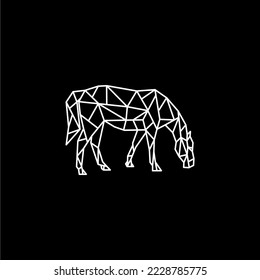 Jumping stylized minimalist horse. Ready logo