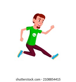 jumping teen boy joy teenager. action child vector illustration