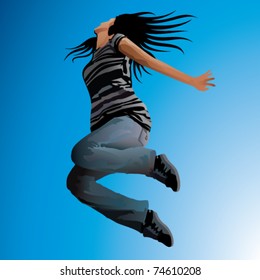 jumping teenager