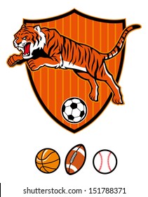 Jumping Tiger As A Sport Mascot