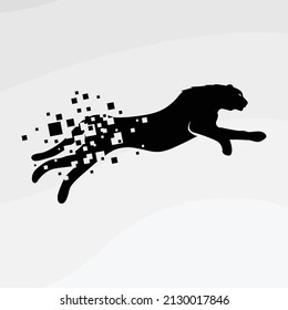 Jumping tiger vector logo symbol