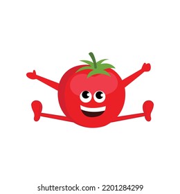 jumping tomato illustration suitable for mascot