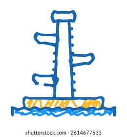 jumping tower doodle icon sketch vector. jumping tower sign. isolated symbol illustration