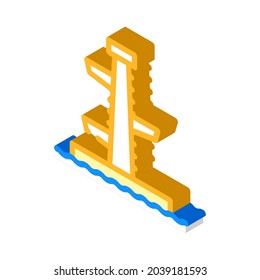 jumping tower isometric icon vector. jumping tower sign. isolated symbol illustration