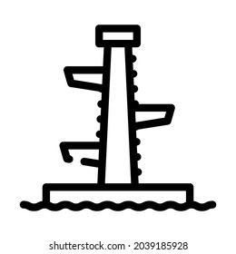 jumping tower line icon vector. jumping tower sign. isolated contour symbol black illustration