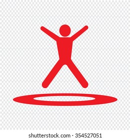jumping Trampoline  icon Illustration design