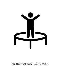 Jumping trampoline icon vector Symbol illustration logo