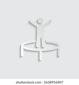 Jumping trampoline icon vector Symbol illustration logo