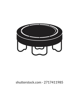 Conjunto de iconos de línea de trampolín de salto aislado sobre fondo blanco. Vector