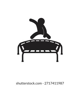 Conjunto de iconos de línea de trampolín de salto aislado sobre fondo blanco. Vector