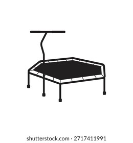 Jumping trampoline line icon set isolated on white background. Vector
