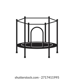 Conjunto de iconos de línea de trampolín de salto aislado sobre fondo blanco. Vector
