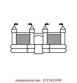 Conjunto de iconos de línea de trampolín de salto aislado sobre fondo blanco. Vector