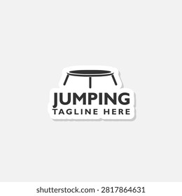 Jumping Trampoline logo sticker isolated on gray background