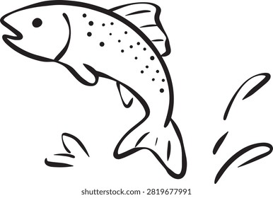 Jumping Trout Fish Black