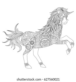 Pegasus Coloring Page Greek Mythological Winged Stock Vector (Royalty ...