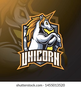 Jumping Unicorn Mascot Logo Design