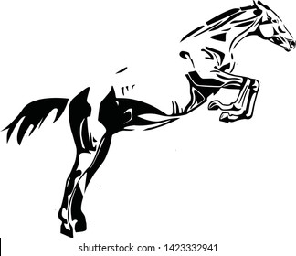 Jumping Vector Horse with moderate detail