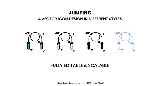 Jumping Vector illustration icons in different style
