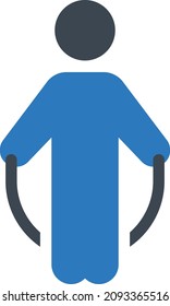 salto de ilustración Vector en un fondo transparente. Símbolos de calidad premium. Icono vector glifos para concepto y diseño gráfico.