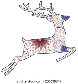 Jumping vintage deer