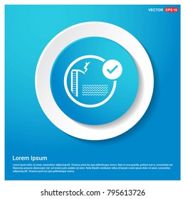Jumping in Water Allowed Icon Abstract Blue Web Sticker Button