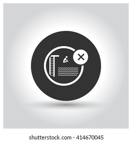 Jumping in water forbidden icon