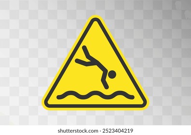 Jumping to the water icon symbol. Man diving logo sign. Vector illustration image. Swimming diving spot area.