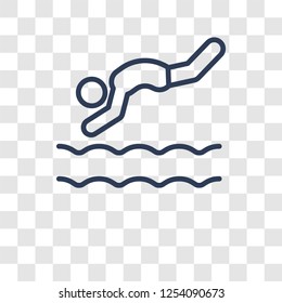 Jumping to the water icon. Trendy Jumping to the water logo concept on transparent background from Activity and Hobbies collection