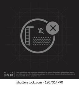 Jumping in Water Not Allowed Icon - Black Creative Background - Free vector icon