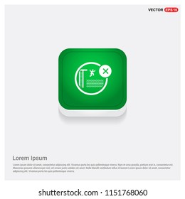 Jumping in Water Not Allowed IconGreen Web Button - Free vector icon